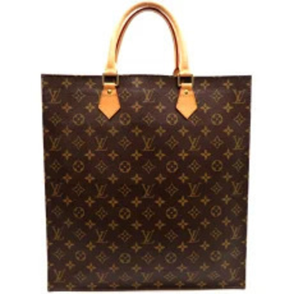 Louis Vuitton Brown Monogram Sac Plat Bag Tote Brown